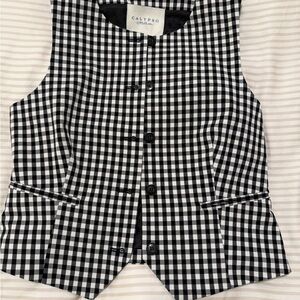 Black and White Gingham Vest Top